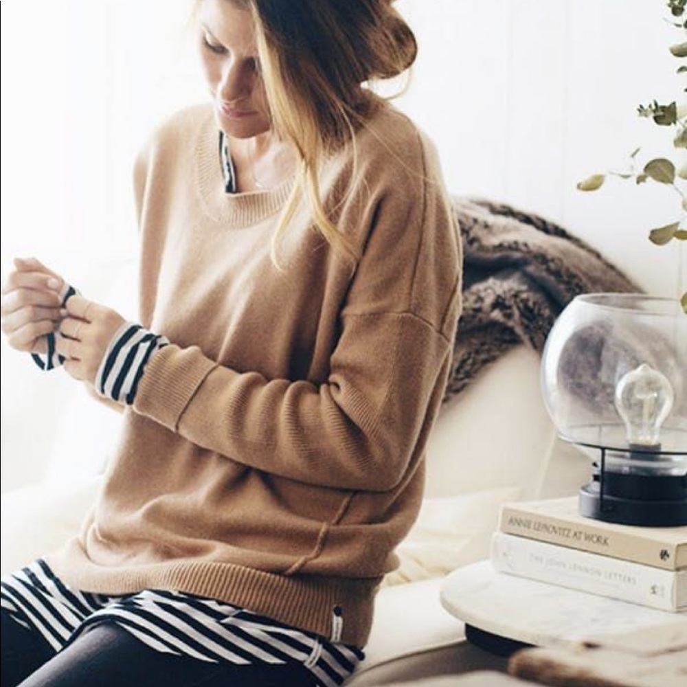 One teaspoon cashmere wool blend camel sweater